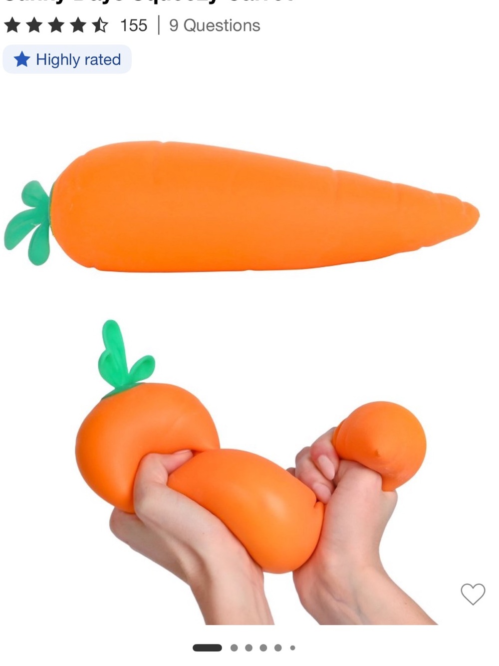 JUMBO 11” inch Carrot 🥕Squishy Squeeezy Toy - Soft Sensory Stress Reliever